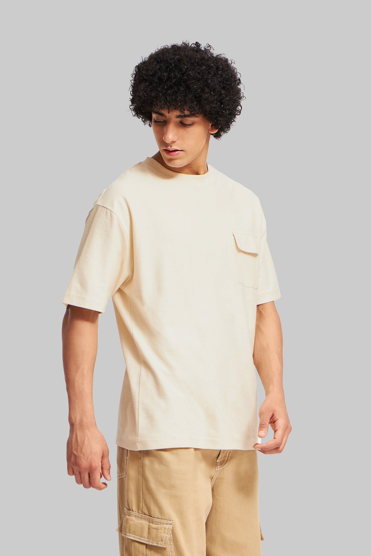Patch Pocket Light Beige T-shirt