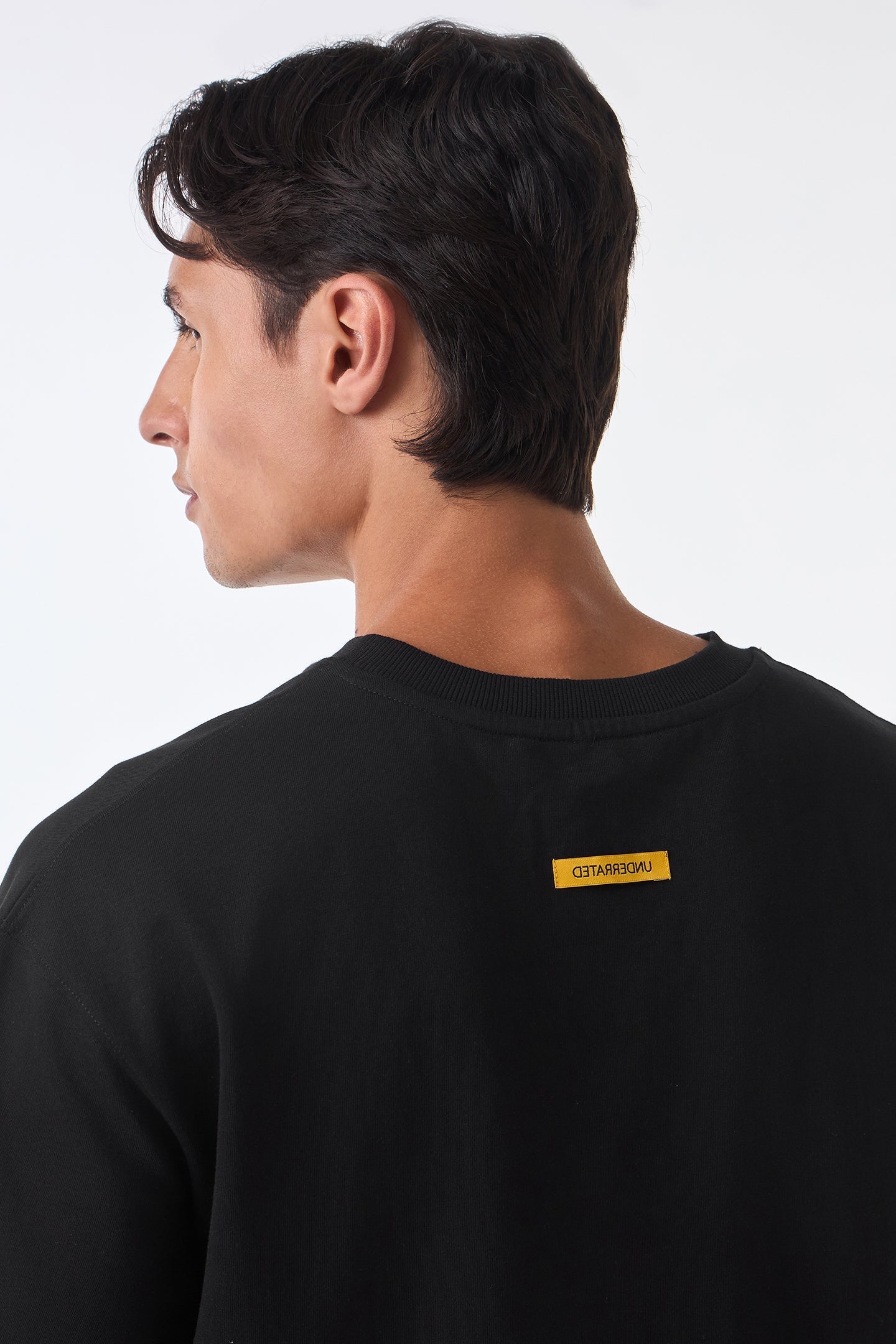 Tiger Eye Black Embroidered Oversized T-shirt Men