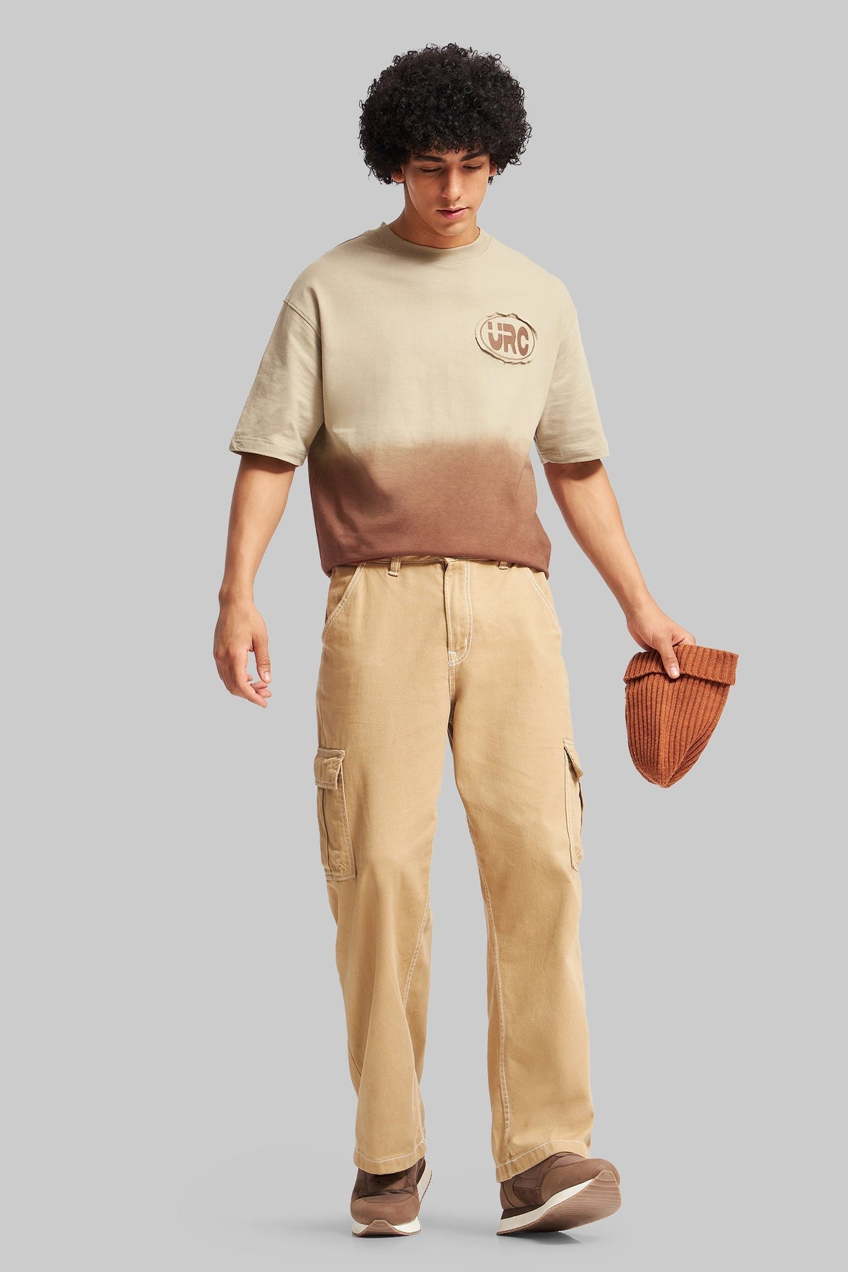 URC Badge Brown Ombre Washed T-shirt