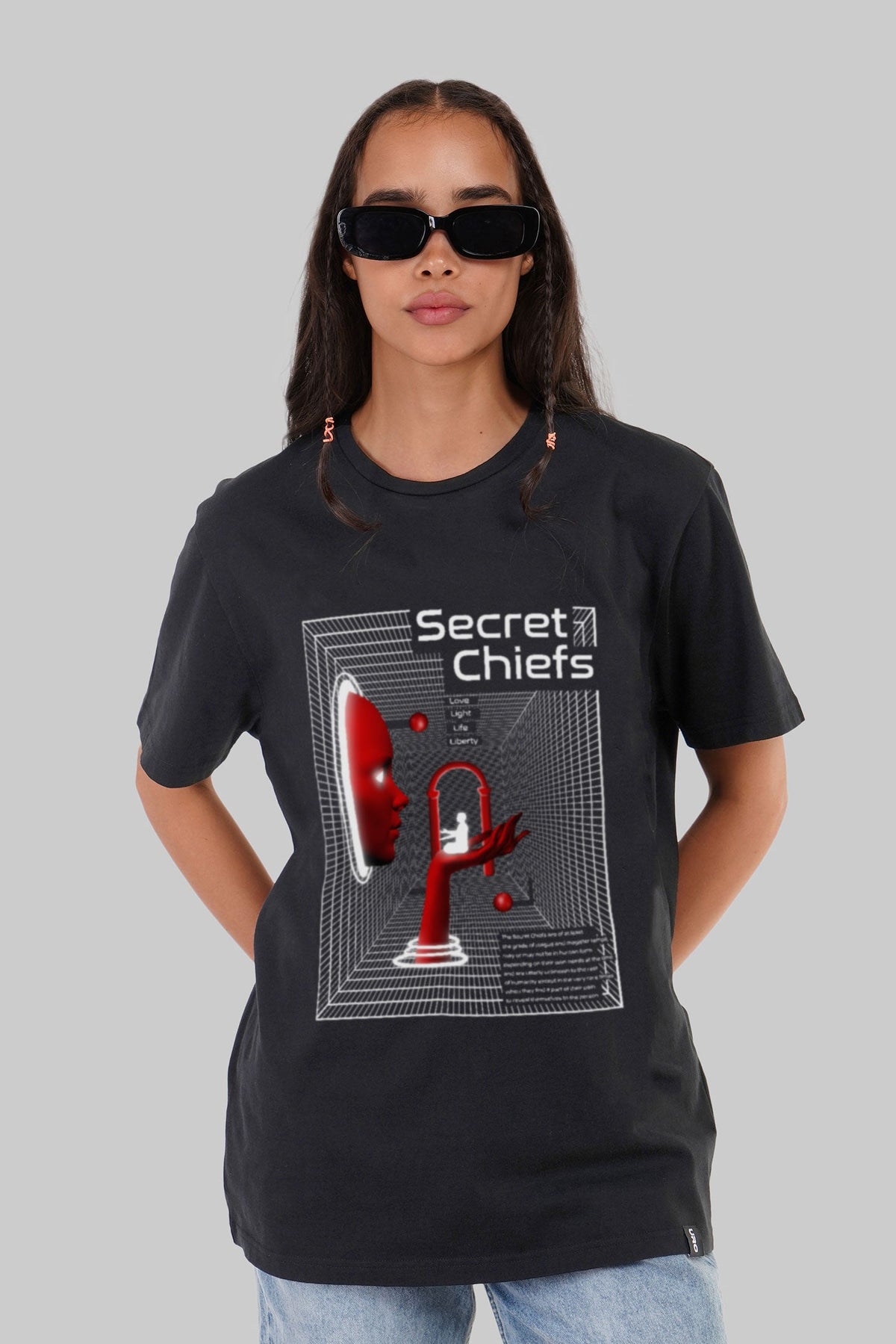 Secret Chiefs Black Boyfriend Fit T-Shirt Women