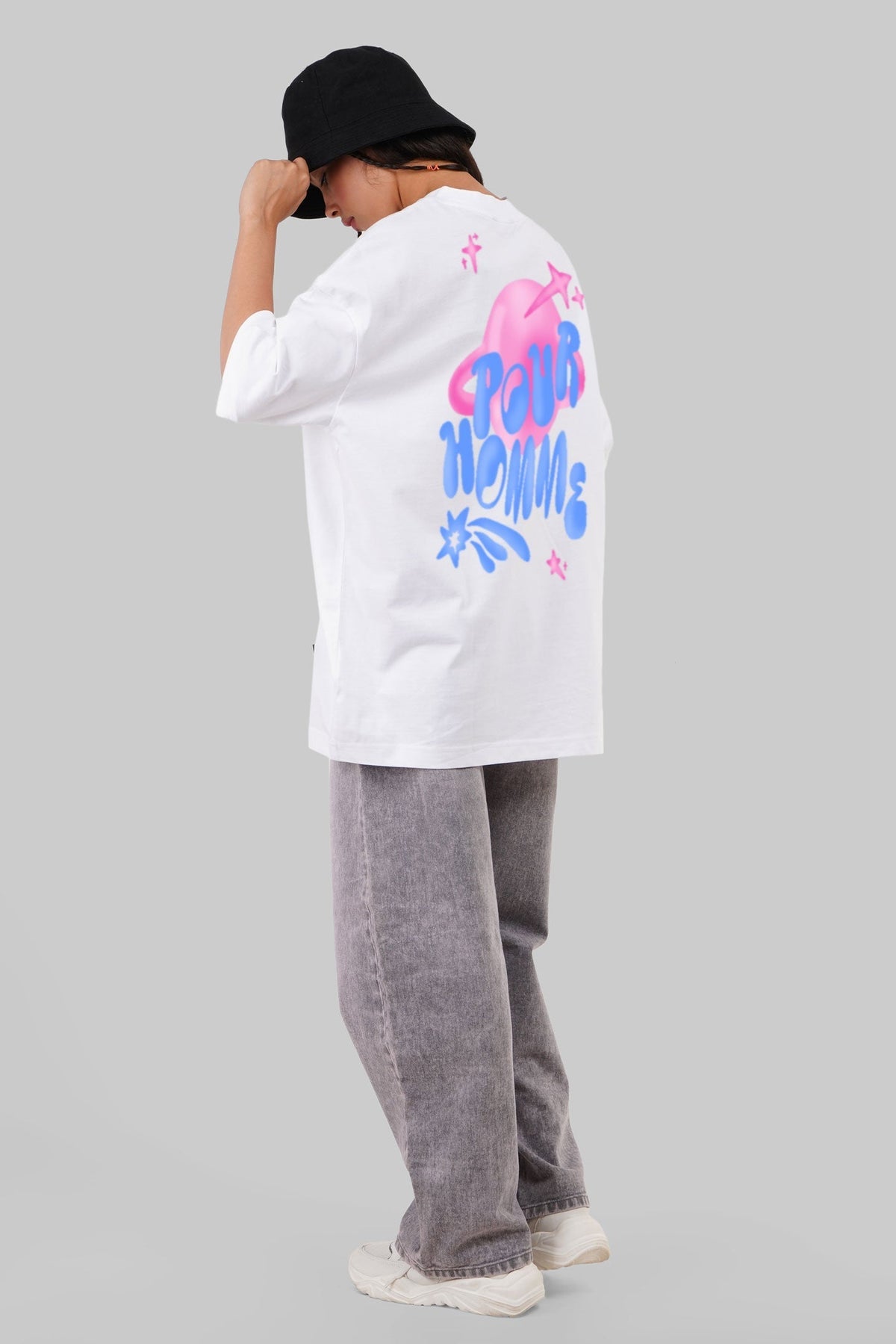 Pour Homme White Baggy Fit T-Shirt Women