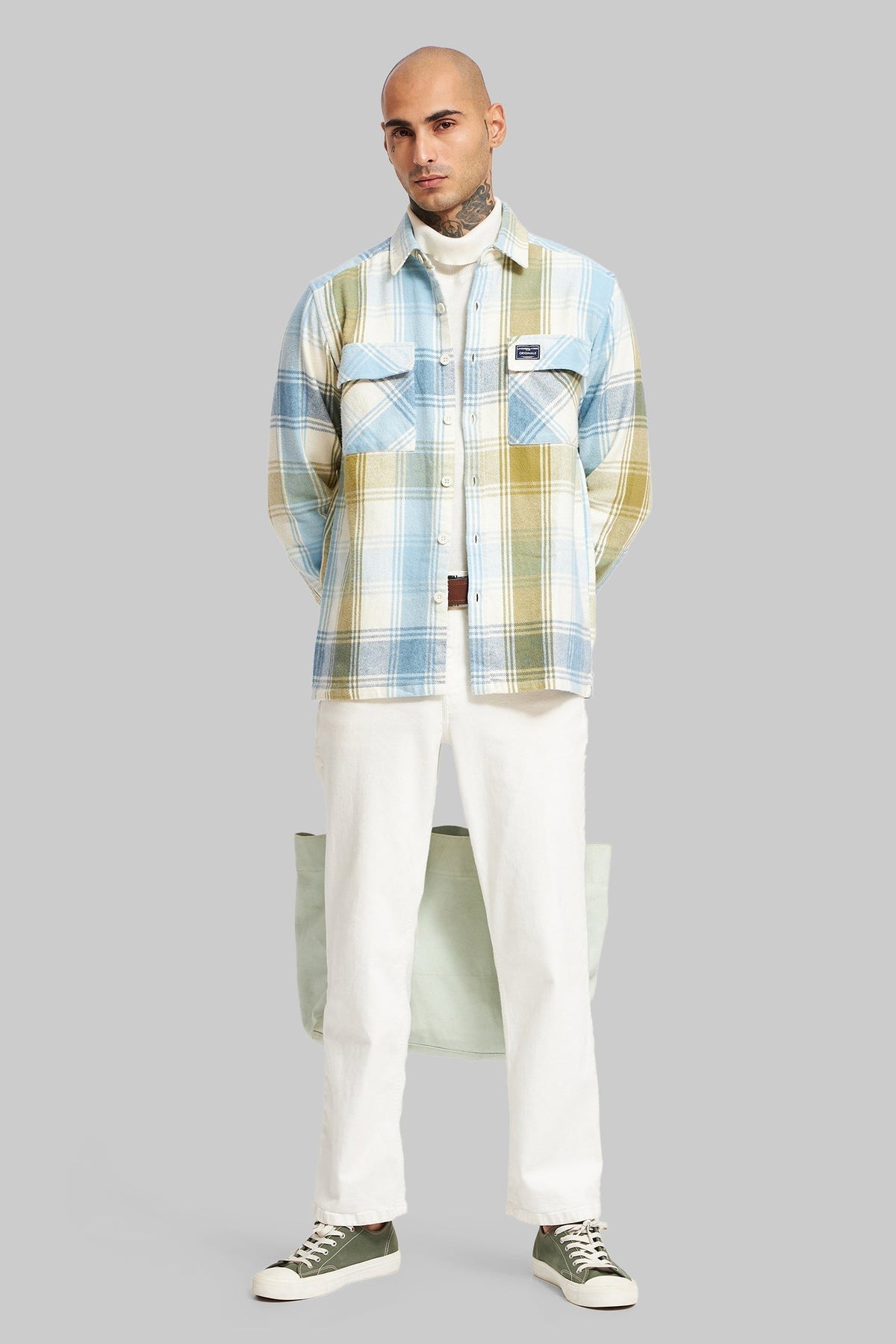 Blue Plaid Check Shacket