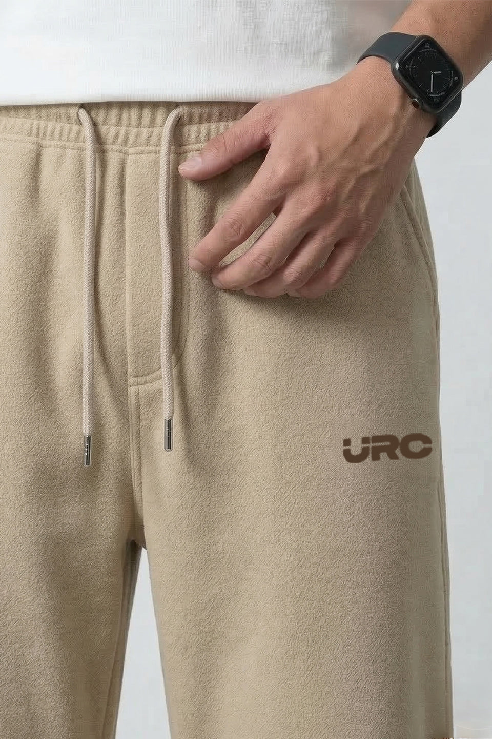 Beige Cotton Joggers