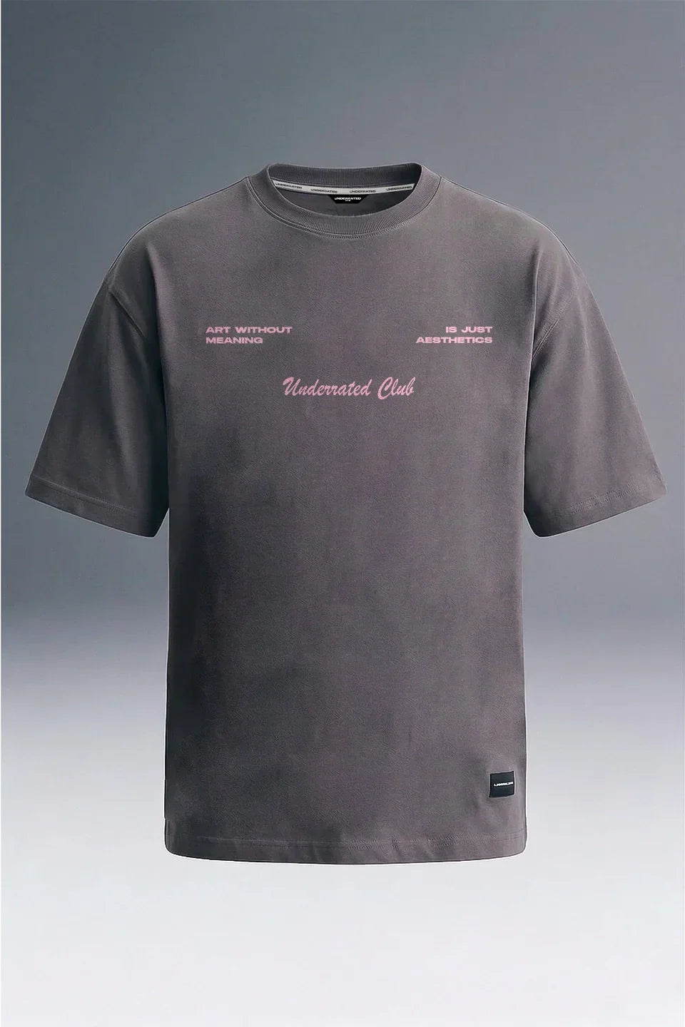 Aesthetic Logic Grey Oversized T-shirt Men