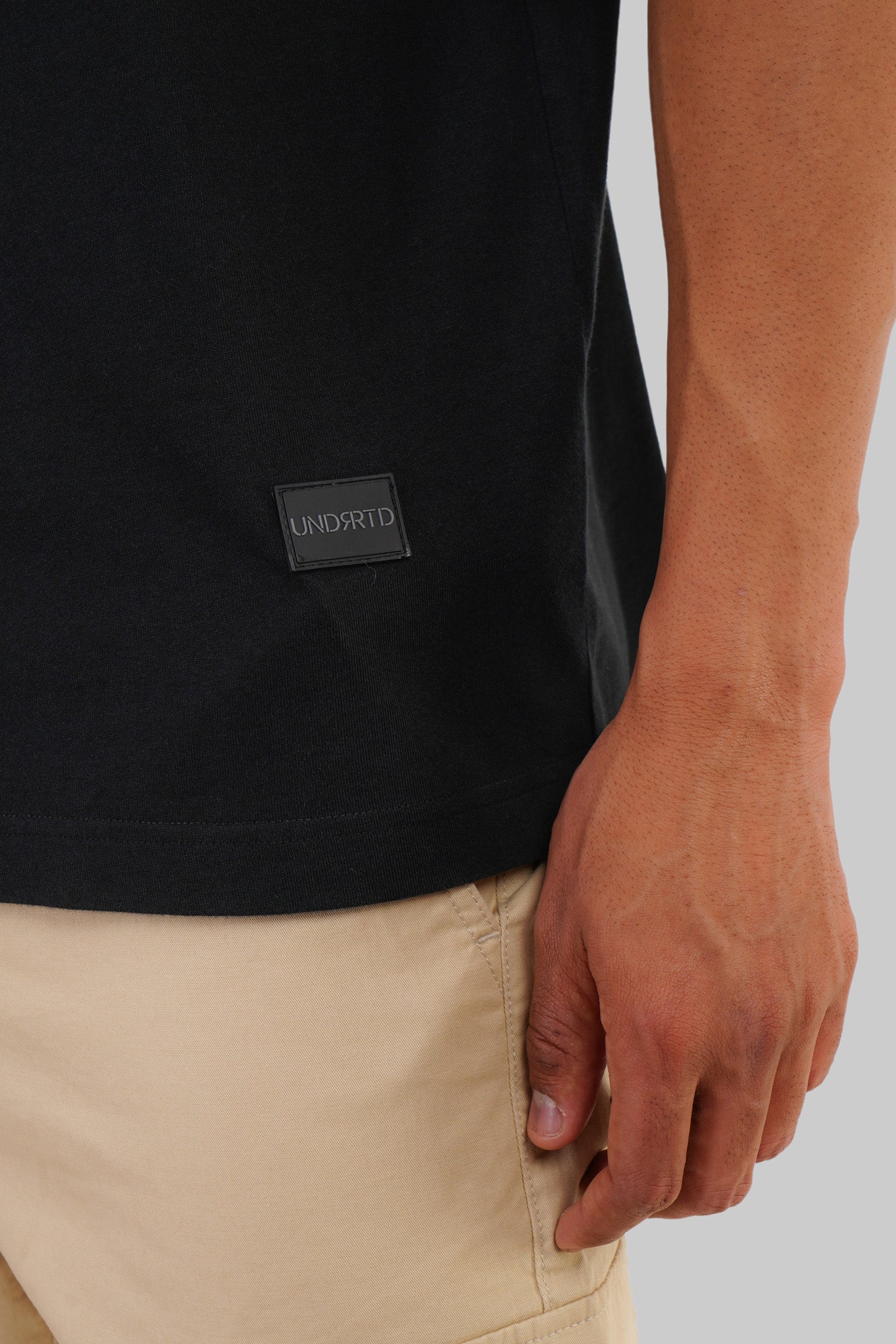 Two Men Line Art Black Baggy Fit T-Shirt Men