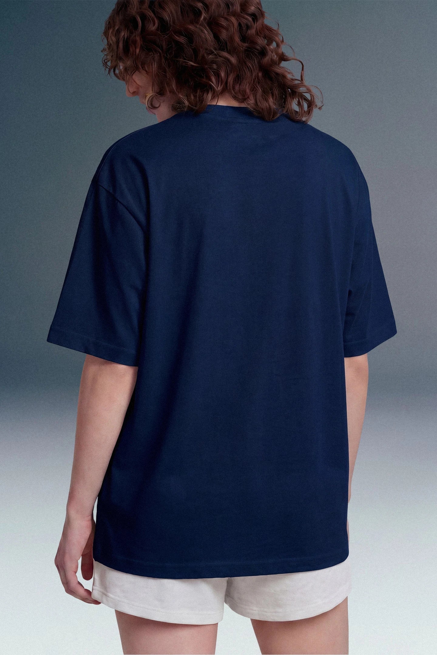 Underrated Curve Navy Blue Oversized T-shirt