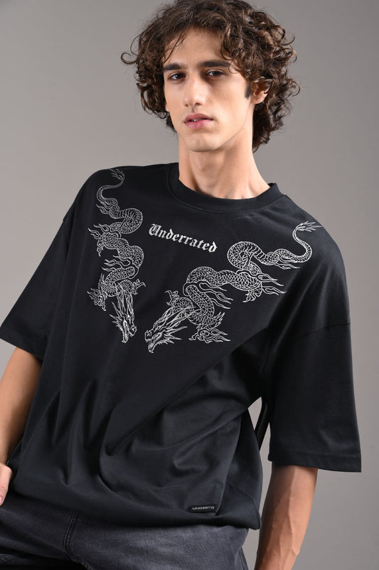 URC Dragon Black Baggy Fit T-Shirt Men