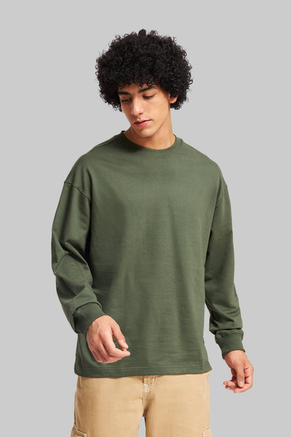 Olive Green Solid T-Shirt