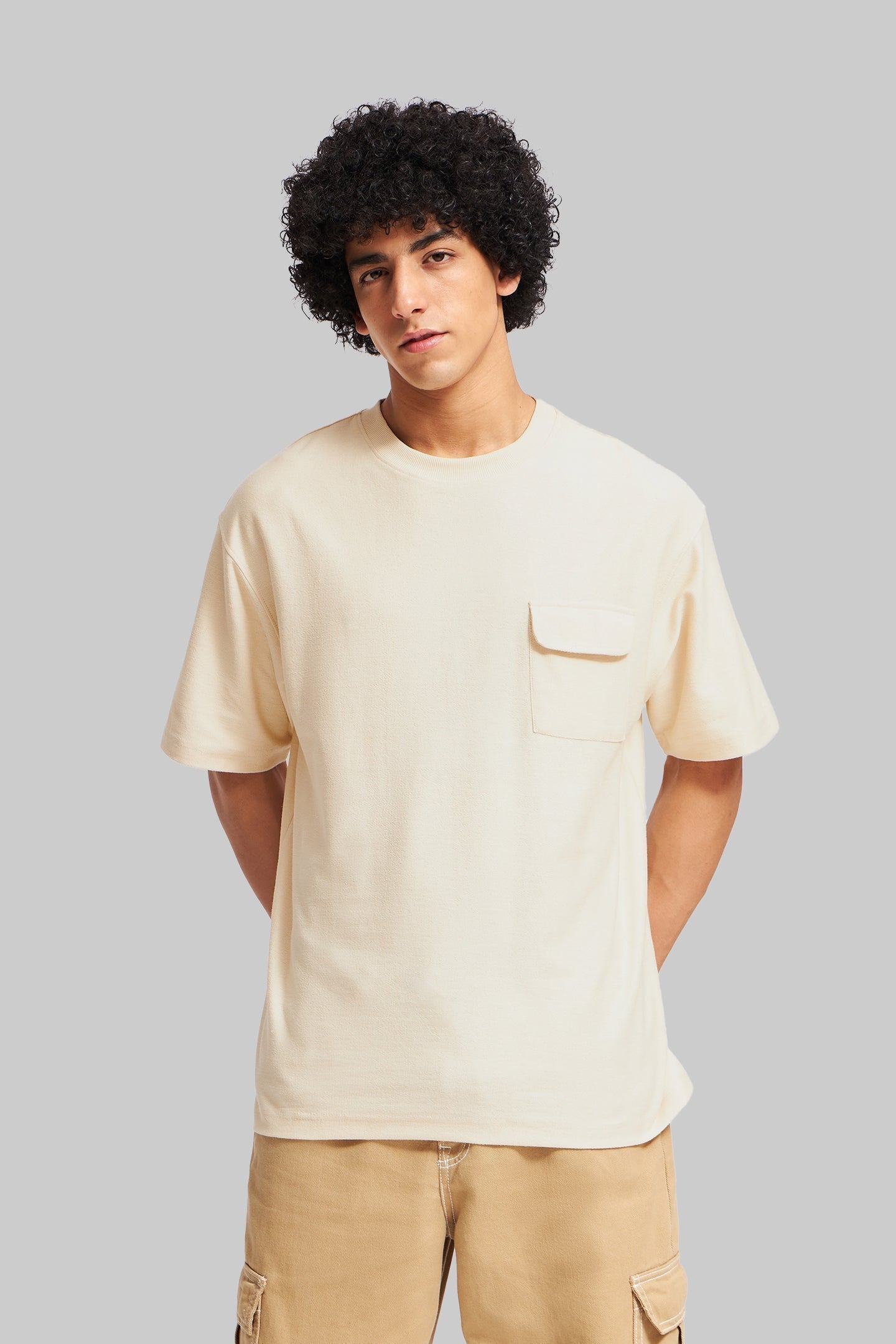 Patch Pocket Light Beige T-shirt