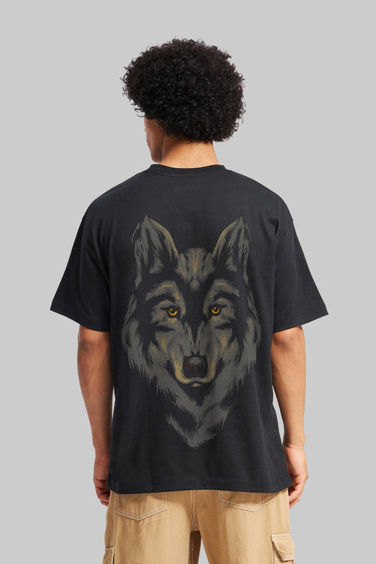 Wolf Black Oversized Fit T-Shirt Men