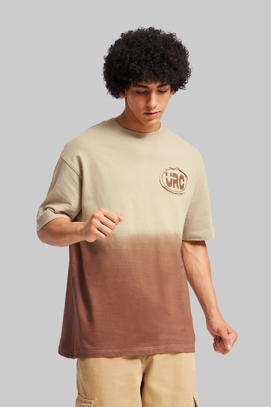 URC Badge Brown Ombre Washed T-shirt