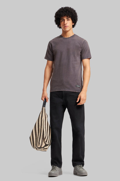 Solid Grey Acid Washed Tee