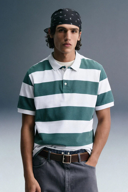 Green Rugby Polo T-Shirt