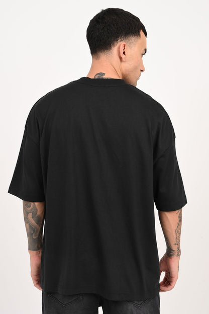 Scenic Route Postcard Black Baggy Fit T-Shirt Men