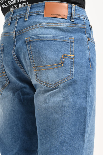 Blue High Rise Men's Bootcut Jeans
