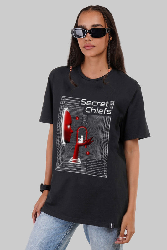 Secret Chiefs Black Boyfriend Fit T-Shirt Women