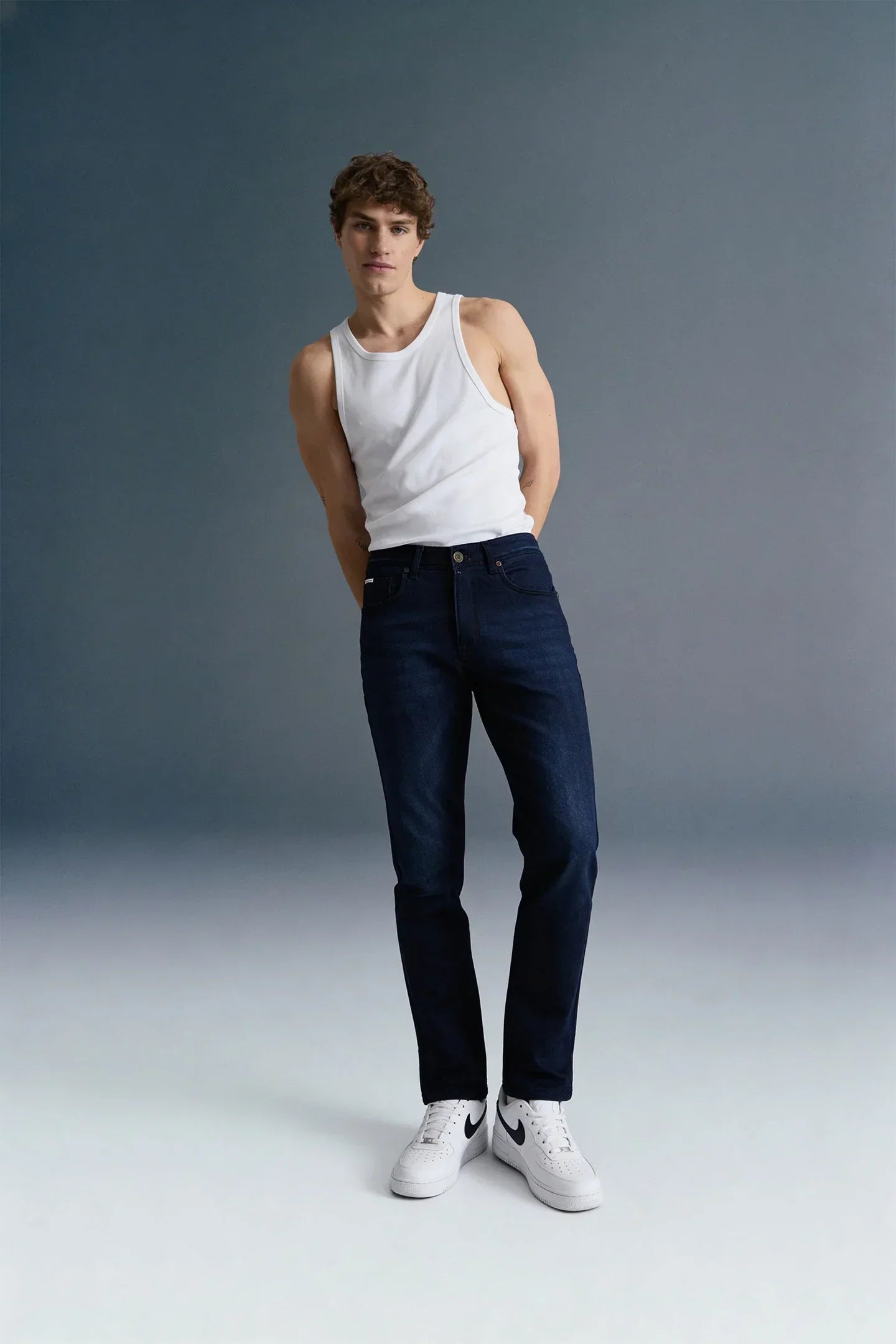 Indigo Mid Rise Men's Slim Fit Jeans