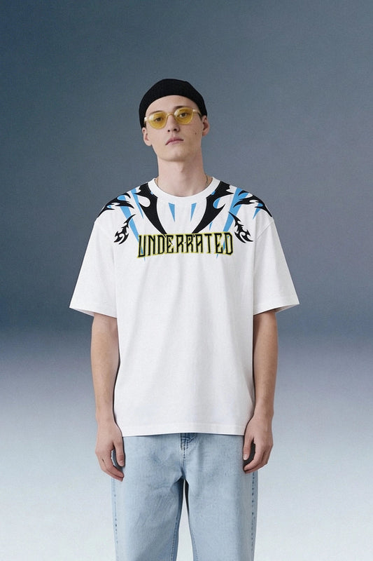 Rage Mode White Oversized T-shirt Men