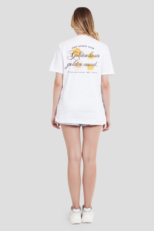 Cafe Underrated Club White Boyfriend Fit T-Shirt Women