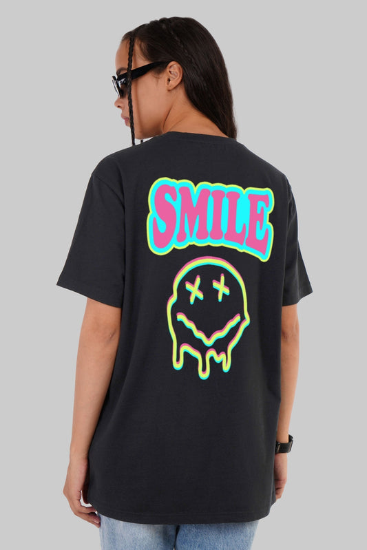 Neon Smile Black Boyfriend Fit T-Shirt Women
