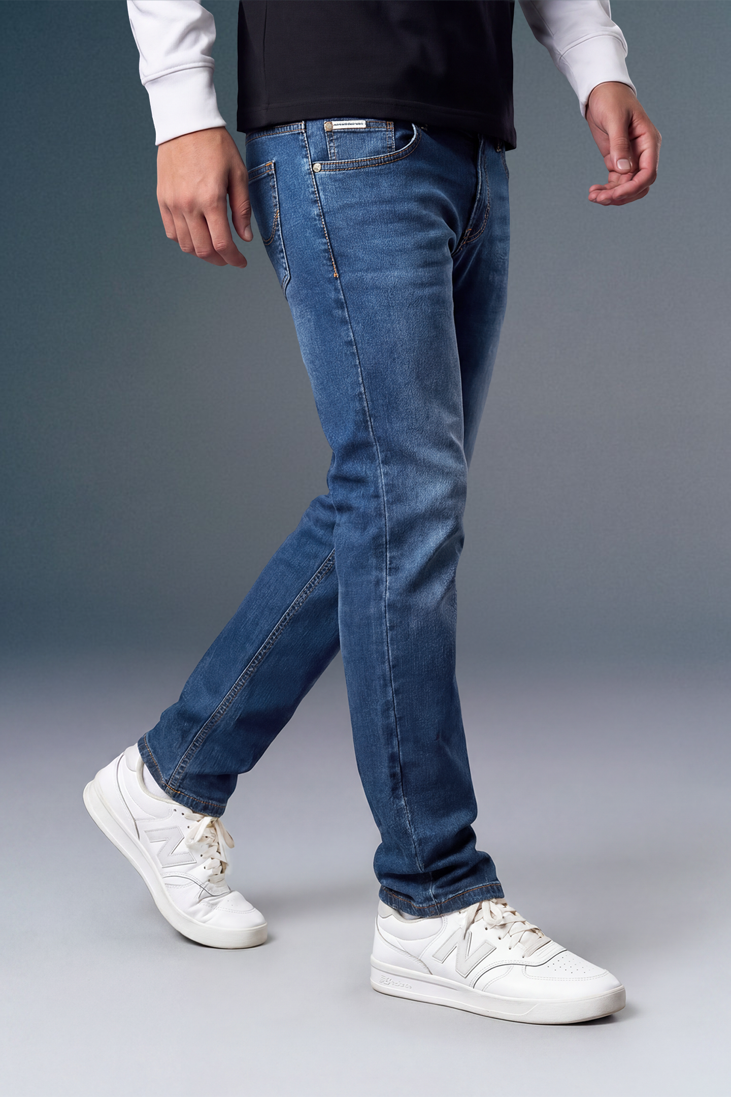 Indigo Mid Rise Dark Wash Men's Slim Fit Jeans