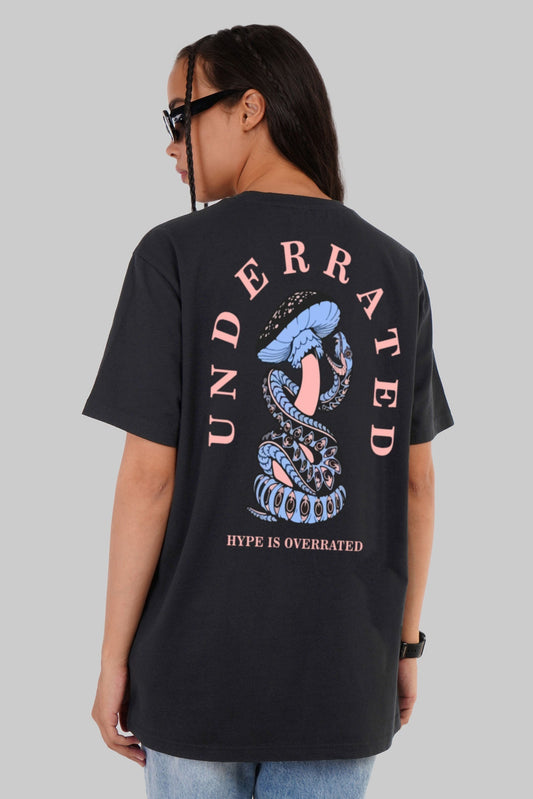 Mushroom Snake Black Boyfriend Fit T-Shirt Women