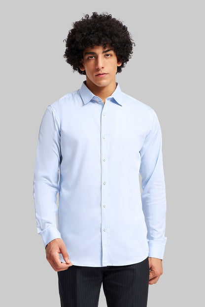 Light Blue Solid Slim Fit Shirt
