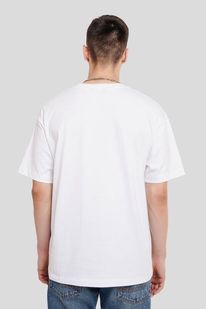 All Things Take Time Graphic White Oversized Fit T-Shirt Men