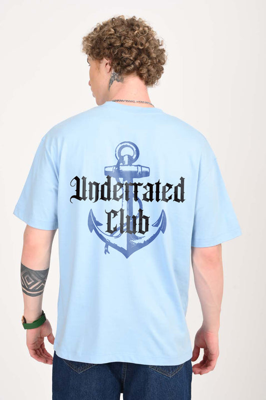 Anchor Sky Blue Oversized Fit T-Shirt Men