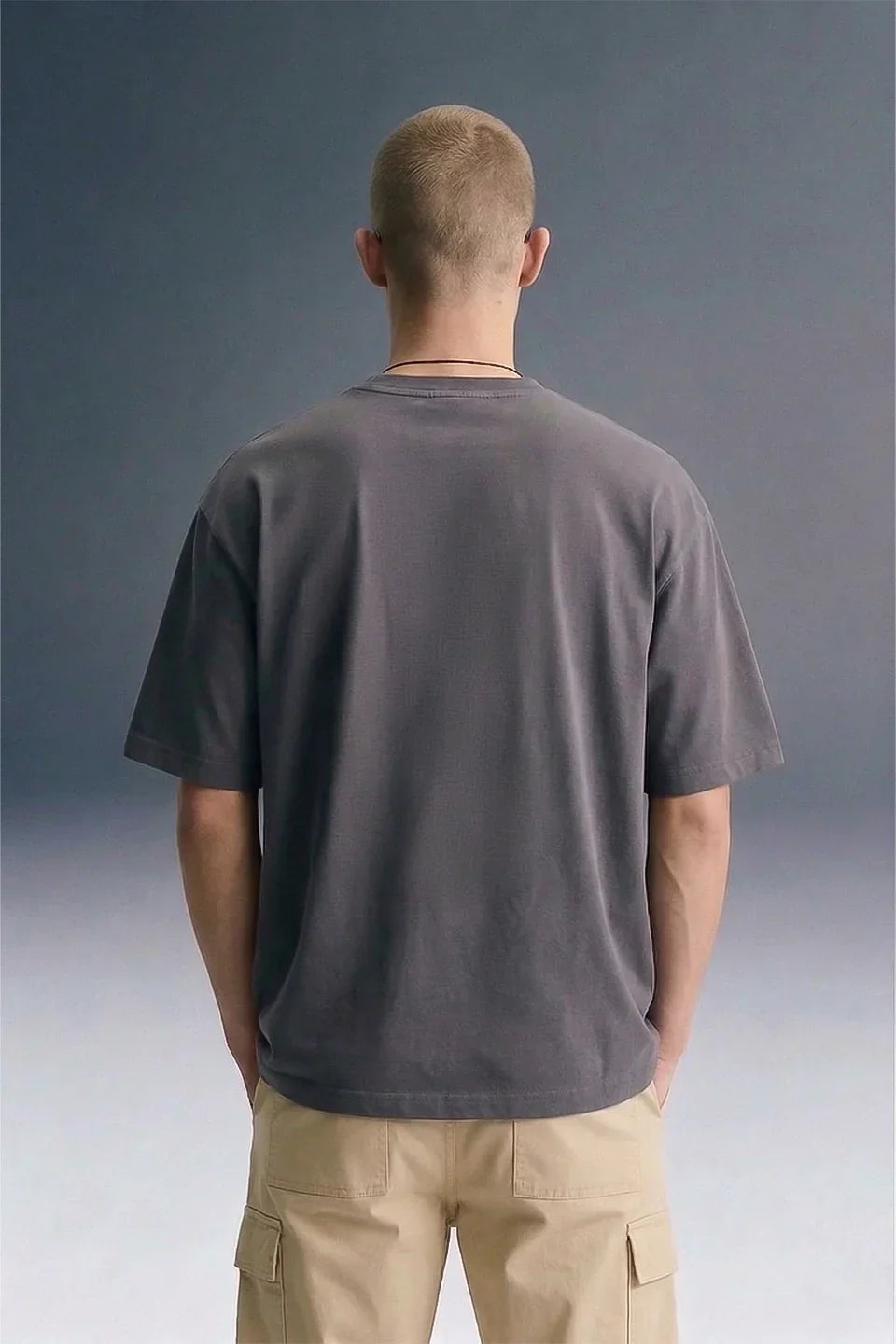 Aesthetic Logic Grey Oversized T-shirt Men