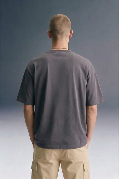 Aesthetic Logic Grey Oversized T-shirt Men