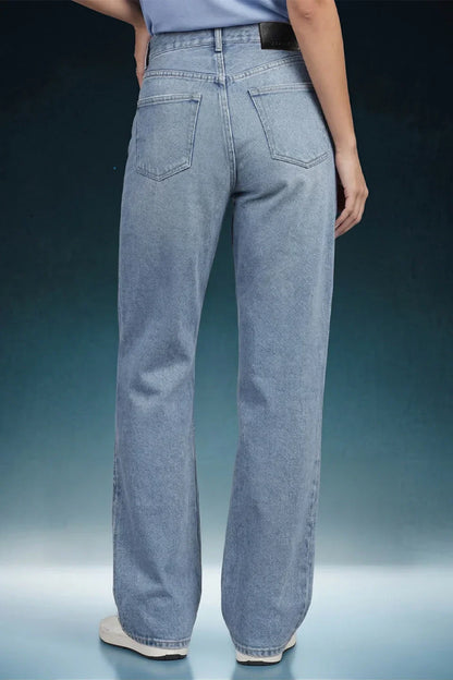 Light Blue High Rise Wide Leg Women Jeans