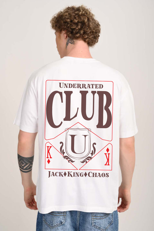 URC Card Club White Oversized Fit T-Shirt Men