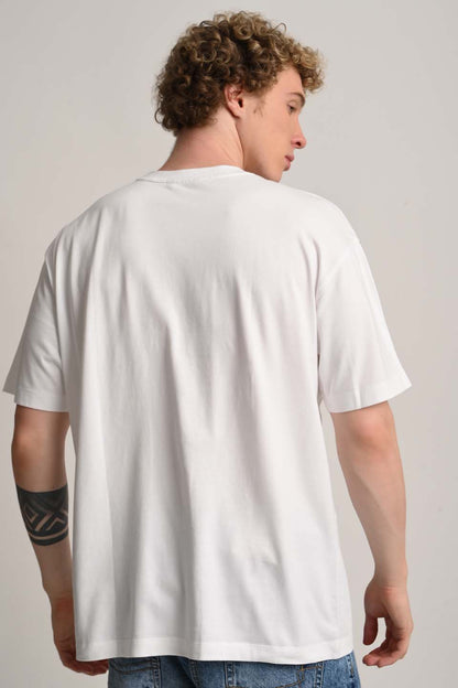 Taste the Timeless White Oversized Fit T-Shirt Men