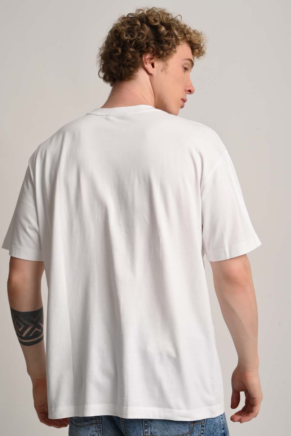 Japanese Tiger White Oversized Fit T-Shirt Men