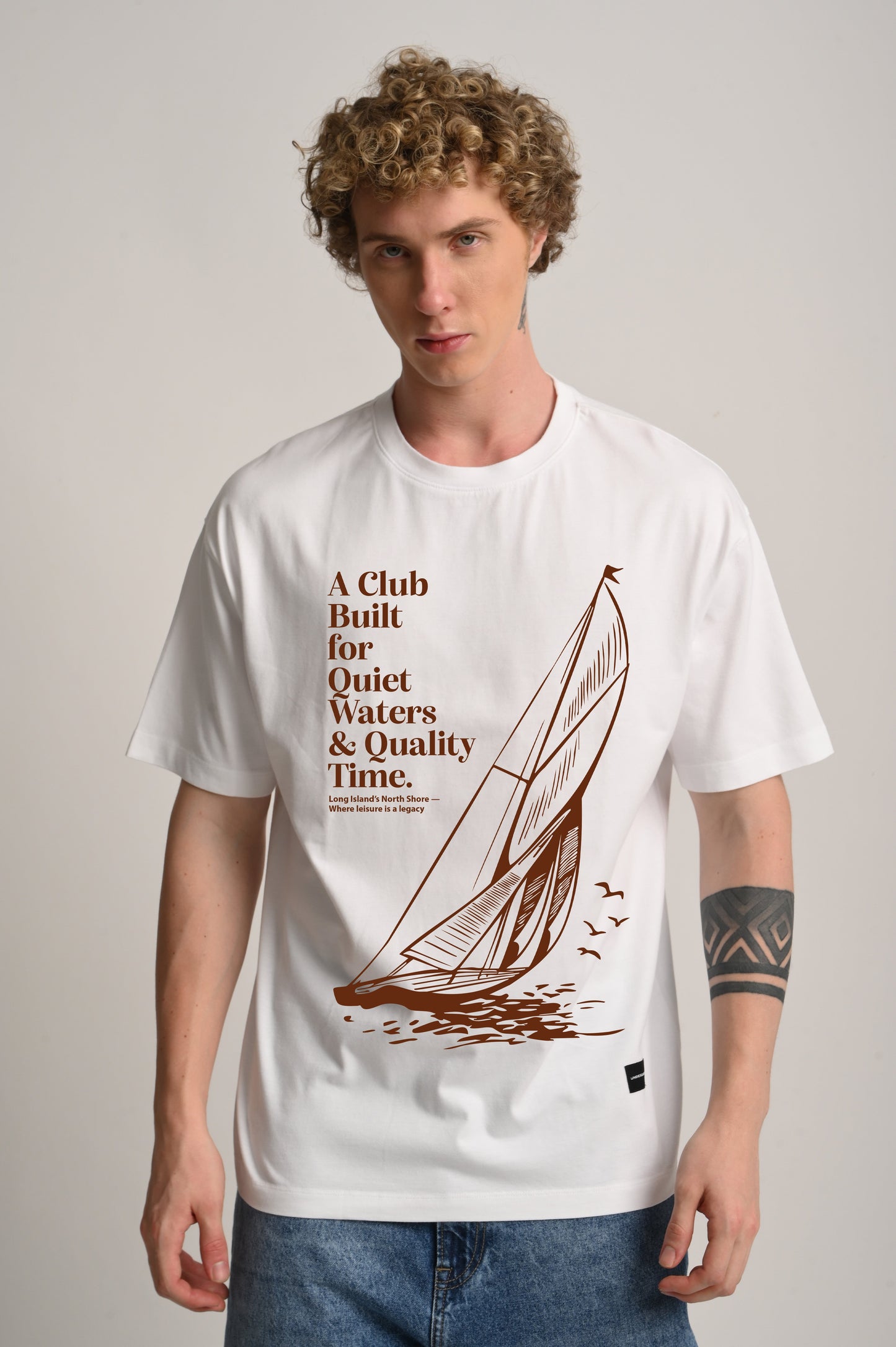 Coastal Leisure White Oversized Fit T-Shirt Men