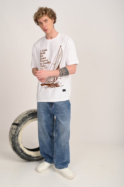 Coastal Leisure White Oversized Fit T-Shirt Men