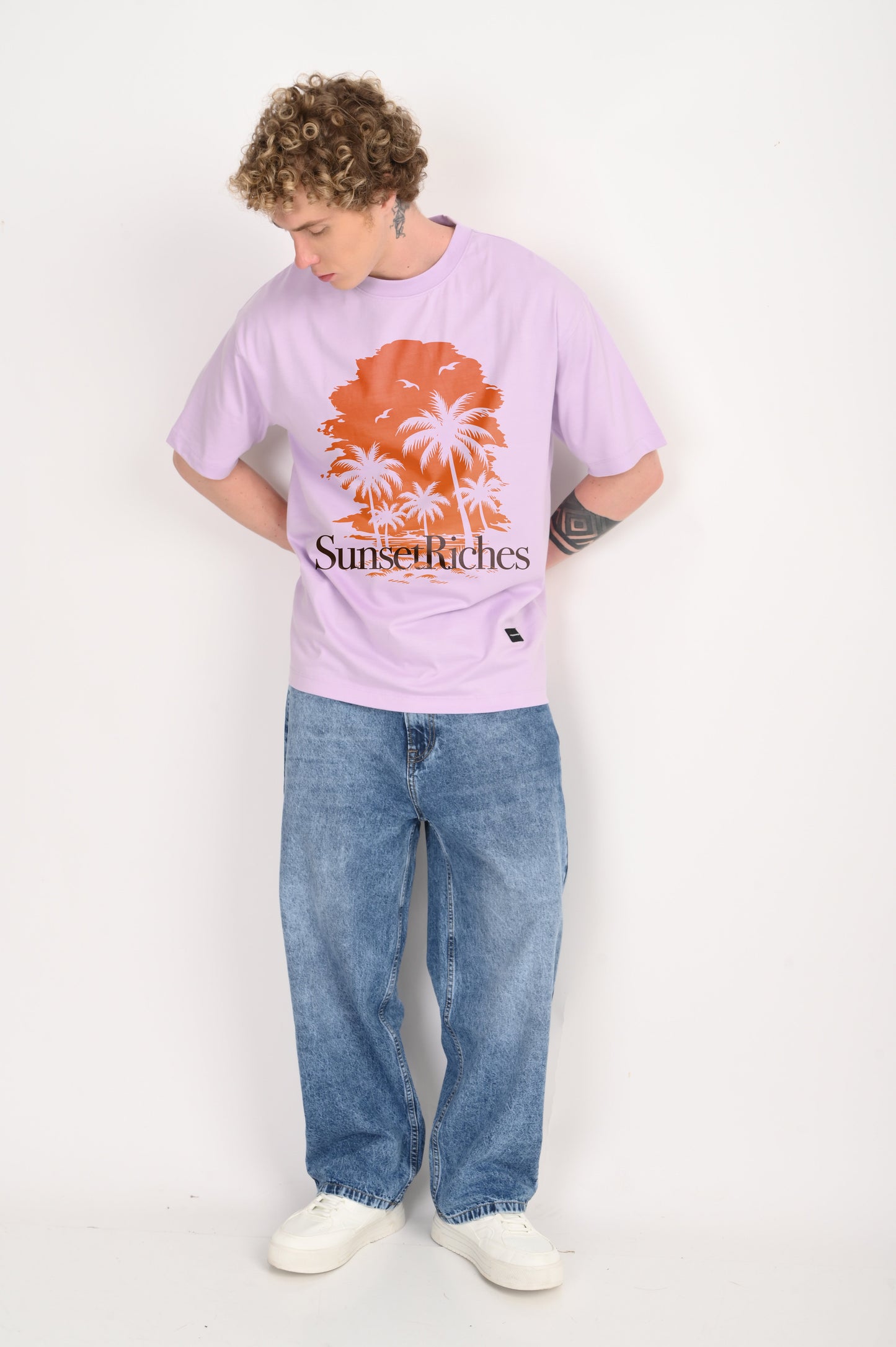 Sunset Riches Lavender Oversized Fit T-Shirt Men