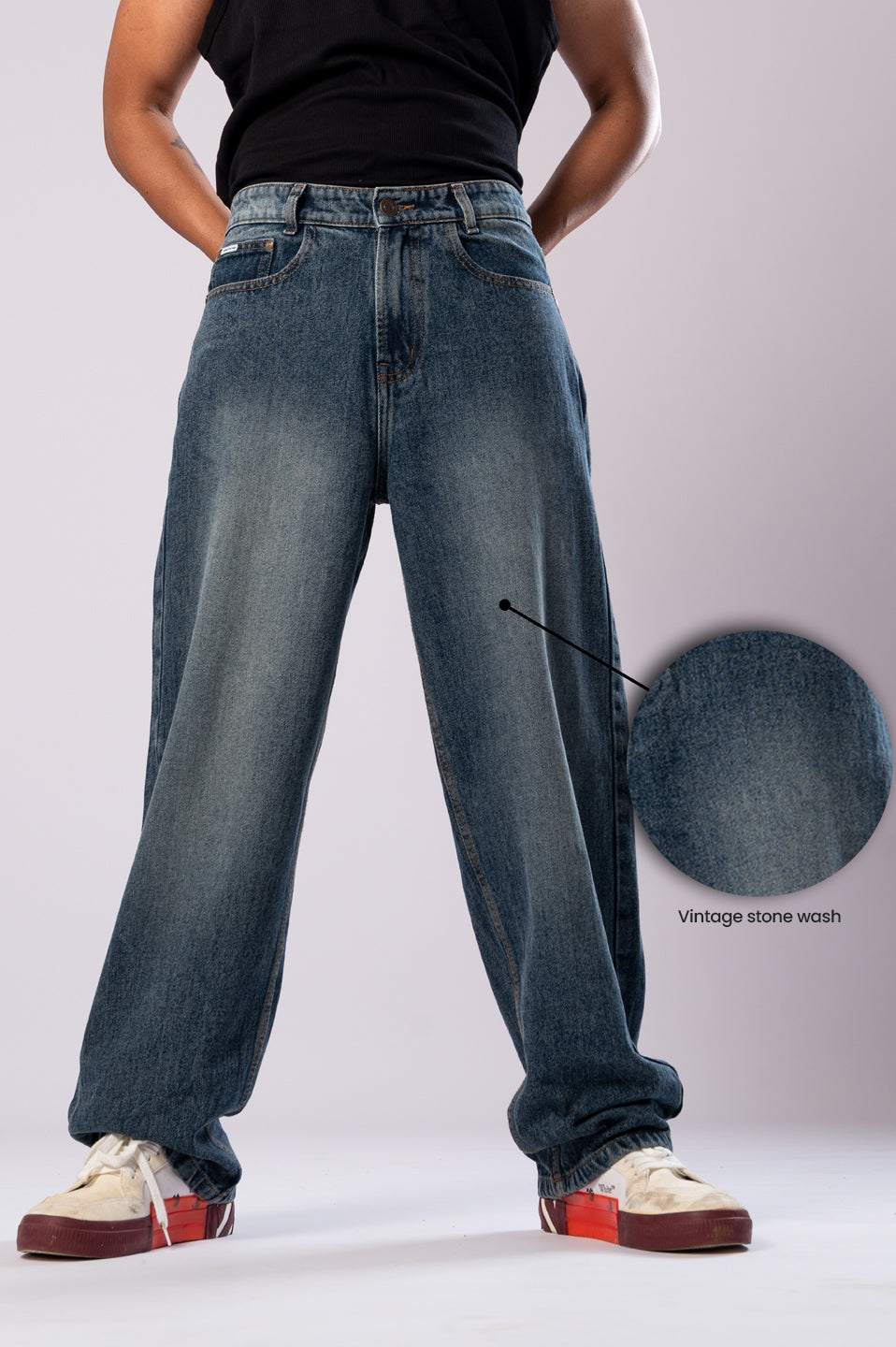 Vintage Blue Men's Baggy Fit Jeans
