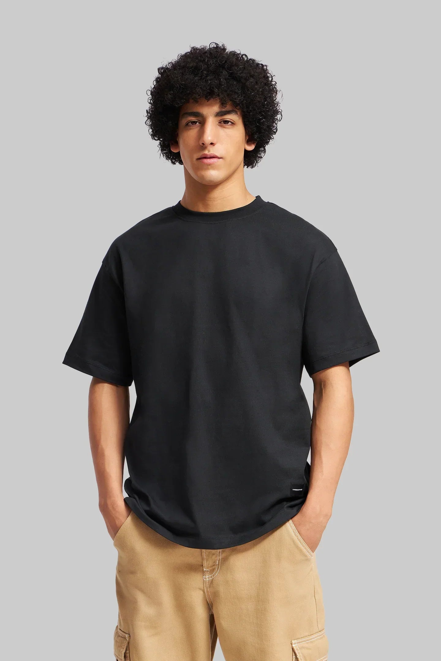 Pack of 4 Oversized Fit T-shirts - Red/Black/Blue/Navy