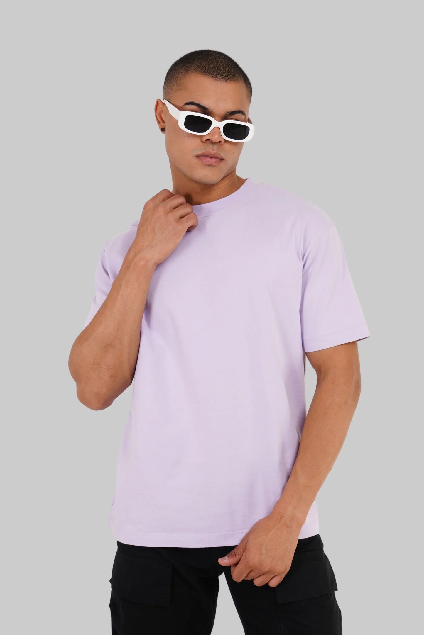 Pack of 3 Oversized Fit T-shirts - Red/Lilac/Beige