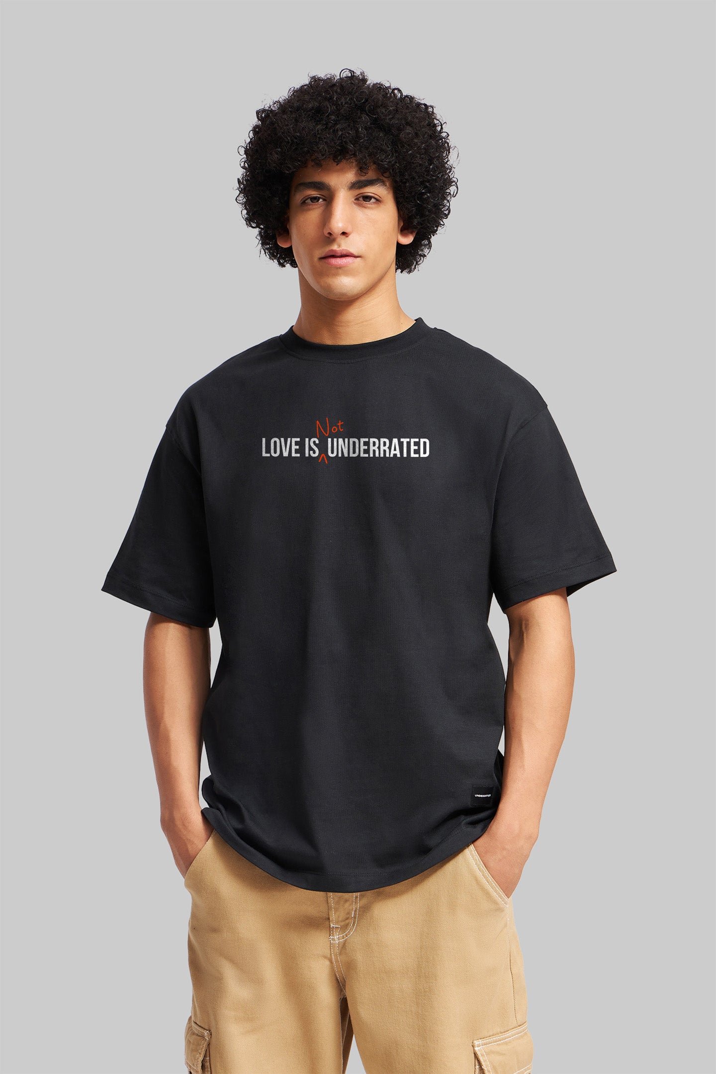 Regret Black Oversized Fit T-Shirt Men