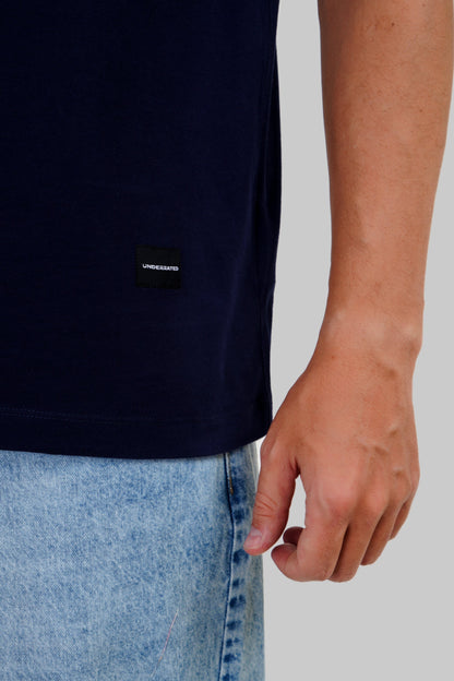 Nice Navy Blue Oversized Fit T-Shirt Men