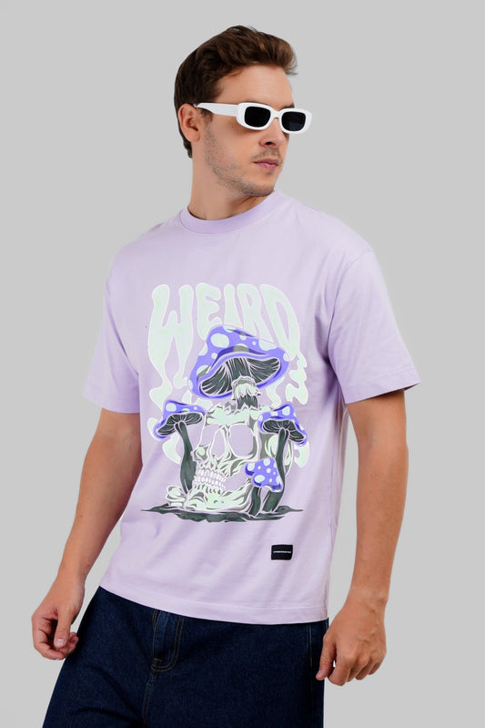 Weird Mushrooms Lavender Oversized Fit T-Shirt Men