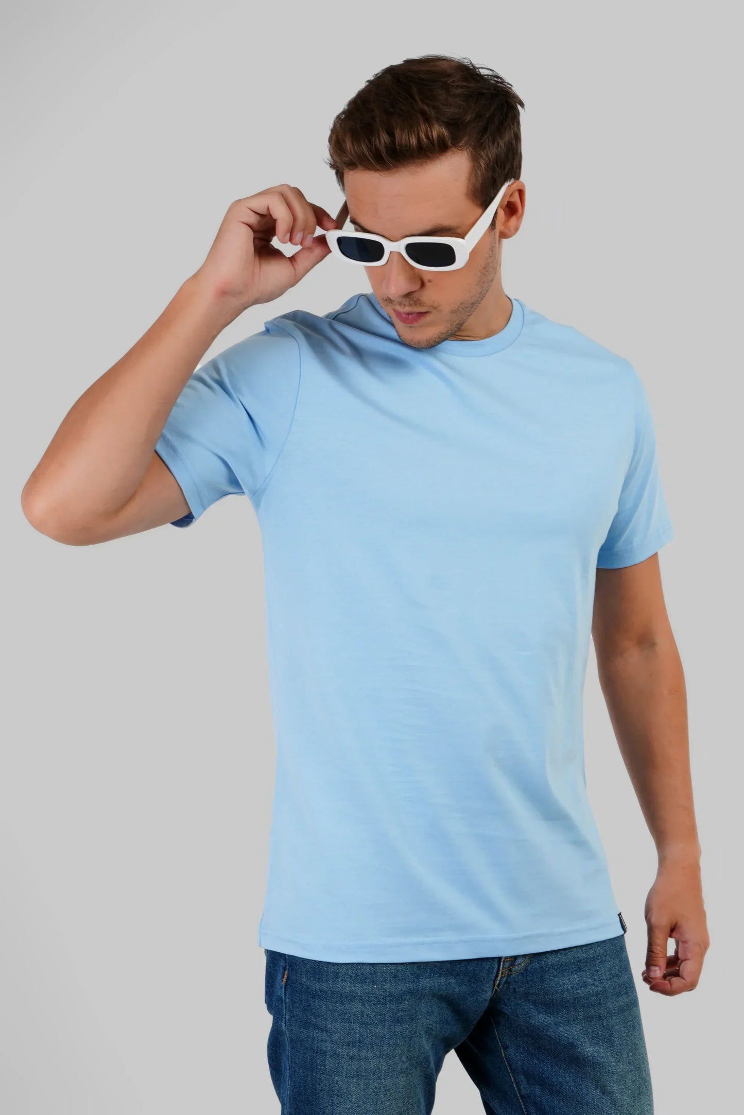 Pack of 5 Regular Fit T-shirts - Lilac/Blue/Black/Beige/Green