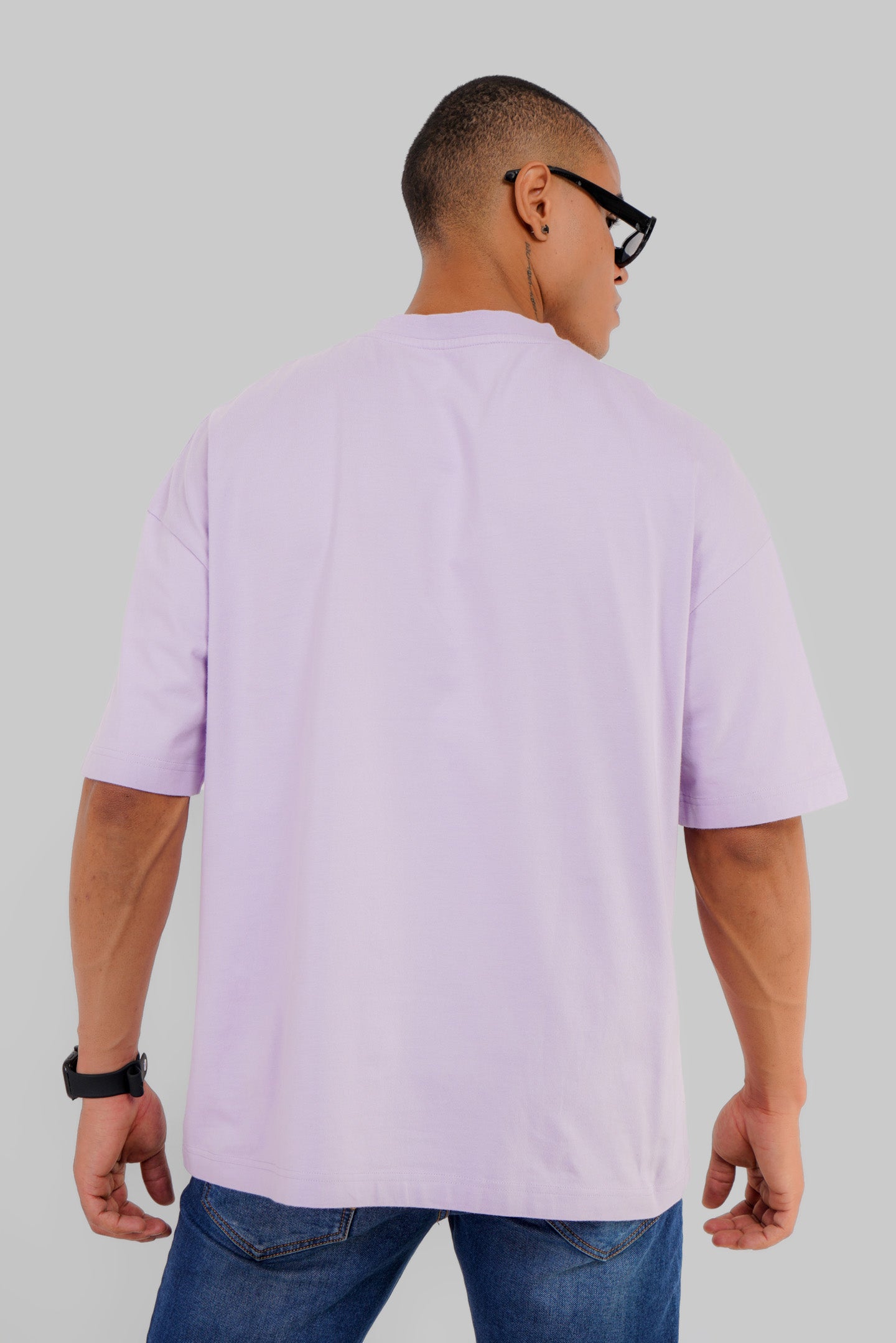 Downtown State Lavender Baggy Fit T-Shirt Men