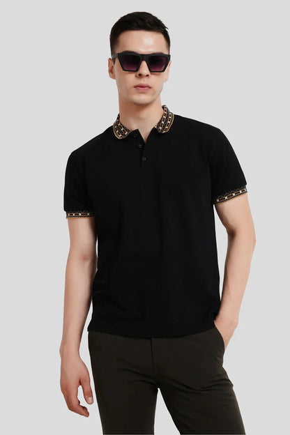Pack of 2 Men's Polo T-shirt combo - Black/ White