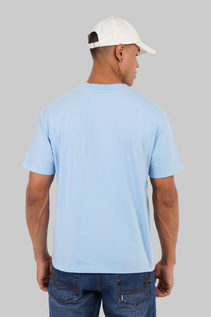 Ctrl/Go Sky Blue Oversized Fit T-Shirt Men