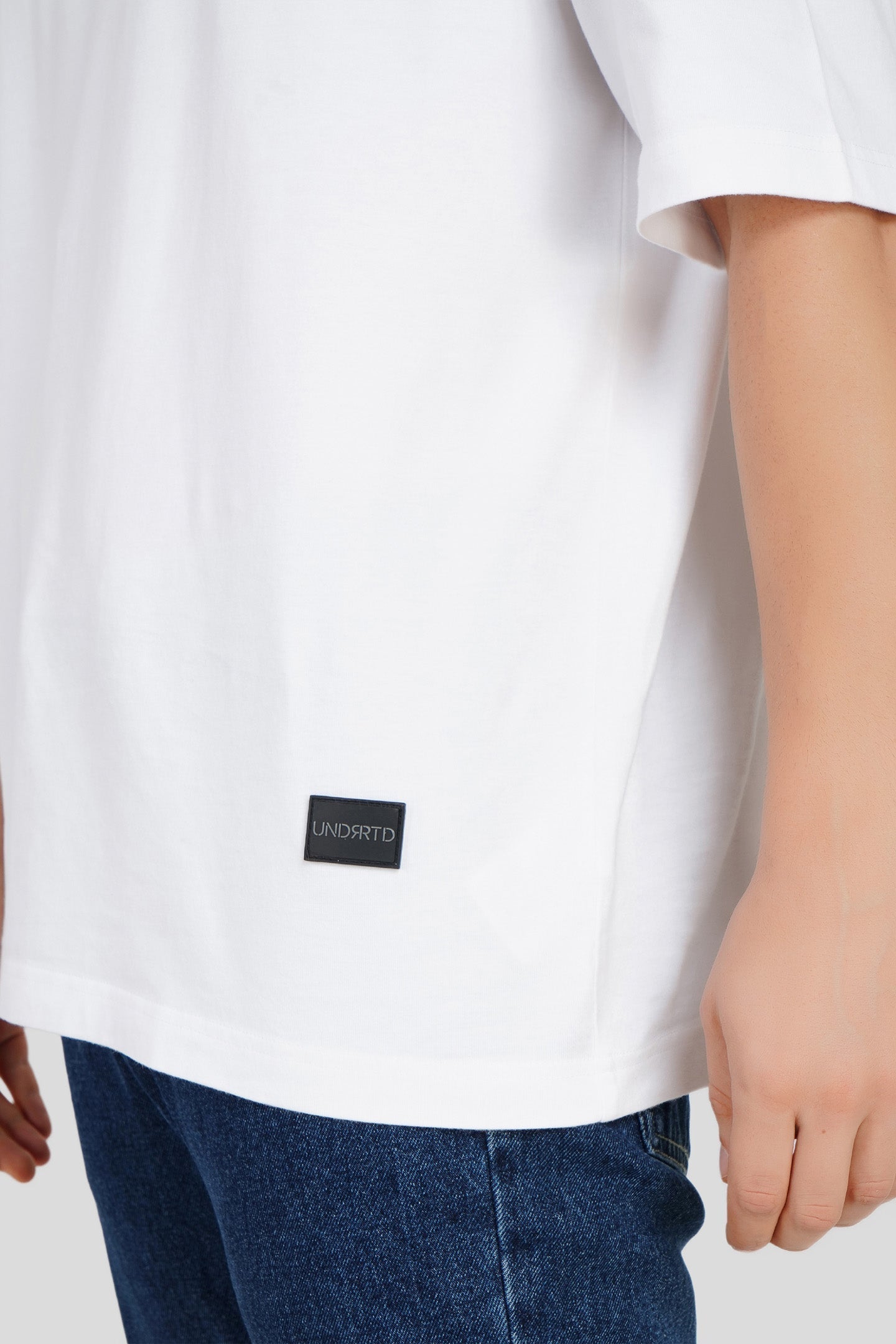 Confident Typographic White Baggy Fit T-Shirt Men