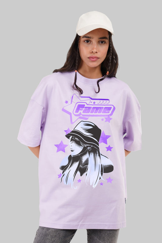 Fame Lavender Baggy Fit T-Shirt Women